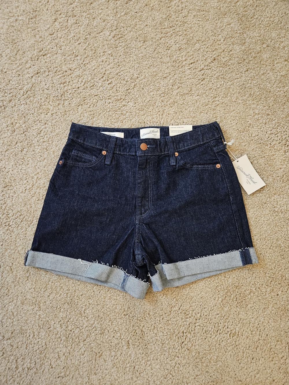 Universal Thread Denim Roll-Cuff Shorts - Dark Blue Women's Size 4 New with Tags